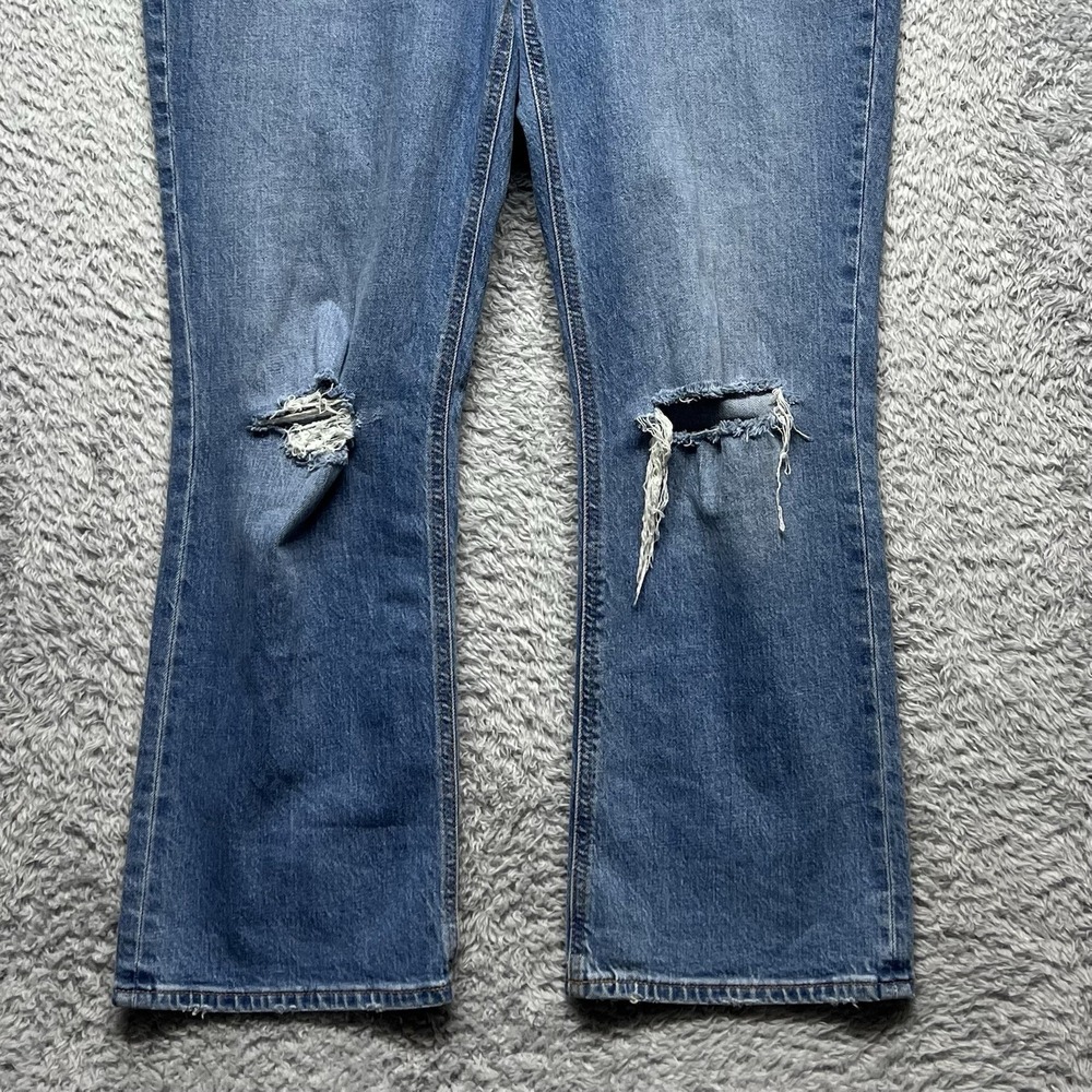 J Crew Jeans Womens 30 Blue Crop Flare Mid Rise Distressed Ripped Stretch - Picture 3 of 11